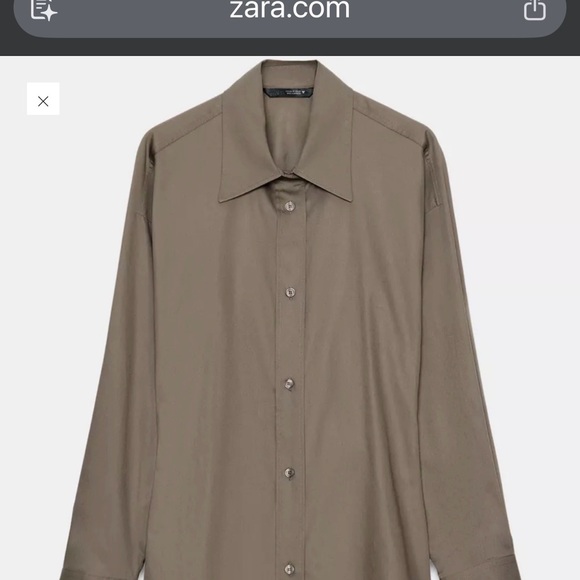Zara Tops - Zara Women's Taupe Button Down Shirt